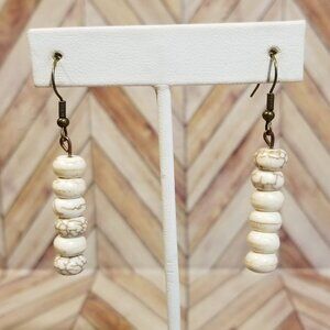 Tan and Cream Beaded Earrings